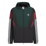 Adidas Originals tuulejope blokeeringuga lahtine sobivus mugav triibuline spordijope pikkade varrukatega meestele Joped tumeroheline must KC3125 L