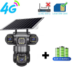 LS VISION 3 objektiiviga 4G p&auml;ikesepaneeliga kaamera HD 12MP 6K v&auml;listingimustesse CCTV veekindel &ouml;&ouml;vaatega kahepoolse heliga kaamera mobiilne j&auml;lgimine V380 PRO IP-kaamera 4G Camera