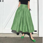 Prantsuse Elegantne Retro Roheline Vihmavari Seelik Temperament K&otilde;rge V&ouml;&ouml;koht Kitsas Kohev Seelik Naiste Seelik XXXL roheline