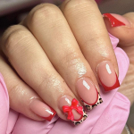 Spicy Girl Red French Tip Leopard & Bow Nail Art Patches