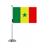 Drapeau de Bureau - S&eacute;n&eacute;gal - 14 x 21 cm - Pol&uuml;ester - J&auml;lgimine recto/verso - Acier oks&uuml;deerimata