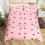 Puuvilja Maasika Tekikate Komplekt, Punane Magus Maasika Voodipesu Komplekt Lastele Poistele T&uuml;drukutele, Laste Tekikate Komplekt T&otilde;mblukuga 90x200cm-2pcs