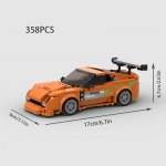 MOC F1 Linna Kiiruse Spordi Meistri V&otilde;idus&otilde;iduauto Ehitusklotsid Tellis R34 RX-7 S&otilde;iduk Superauto Kiire ja Vihane MK4 Supra Laste M&auml;nguasjad