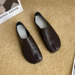 Bailamos Naiste Korterid Tabi Ninja Mokassiinid &Uuml;mmargused l&otilde;hestatud varbad Madal Laisk Slip On Slingback Muulad Nahast kingad Pehmed Loafers Slip 37 tumepruun v&auml;rv