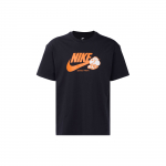 Nike &Uuml;hev&auml;rviline Logo Trendikas Hingav Muster &Uuml;mmargune Kaelus Pullover L&uuml;hike Varrukas Tilkuvad &Otilde;lad T-s&auml;rk Meeste Topid Must FB9804-010 M