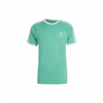 Adidas triibulise logotr&uuml;kiga &uuml;mmarguse kaelusega t-s&auml;rk meestele Roheline HE9549 XS