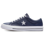 Converse One Star Perforeeritud Nahast Madalad Sinise T&auml;hega Libisemiskindlad Kulumiskindlad Madalad Rula Kingad Unisex toss Hall-Sinine 158463C 35