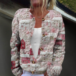 Naiste mood tr&uuml;kitud pikkade varrukatega kootud kardiganist n&ouml;&ouml;biga sulejope XXL roosa