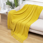 Suvine ruuduline villane narmastega pleed: Kootud diivan ja uinakutekk 60x180cm with Fringe