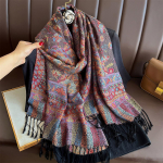 Talvine paks soe žakaarmustriga sall v&auml;litingimusteks naistele reisimiseks retro paisley ka&scaron;miirist tuttupsall kaelakate pashmina moslemi hijab 70x180cm gray
