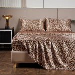 Uus Satiinriidest Leopardimustriga Voodipesukomplekt Suurus Queen K&otilde;rge kvaliteediga Pingulduss&auml;rk L&otilde;&otilde;tss&auml;rk Padjap&uuml;&uuml;r Voodikomplekt Suurus King Voodilina Komplektid US Twin size 3 pcs kuld