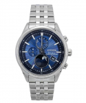 Citizen Eco-Drive Raadiojuhitav Kuufaasi Sinise sihverplaadiga Roostevabast terasest BY1030-50L 100M Meeste k&auml;ekell sinine