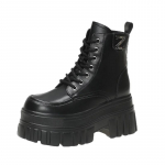Mood 2024 Kevad S&uuml;gis Briti Stiil Retro Must Ankle Boots Naistele Uued Platvormp&otilde;hjaga Paksude Kontsadega L&uuml;hikesed Saapad K&otilde;rged Kontsad Naiste Kingad 34