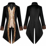 Keskaegne Cosplay Smoking Steampunk Vintage Viktoriaanlik Pikkade Varrukate Tuulejakk Keskaegne Vintage &Uuml;likond Printsi Kost&uuml;&uuml;m Meestele XXXL