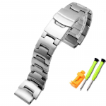 Roostevabast terasest kellarihm PROTREK Casio PRG-260 PRG-270 PRG-550 PRW-3500/2500/5100 kellarihmale, h&otilde;bedane ja must, 18 mm 18mm h&otilde;be