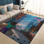 3D Minu Maailma Ehitusm&auml;ng Multikas Vaip Vaip Elutuppa Magamistuppa Kodu Diivani Kaunistus, Laste M&auml;ngimine Libisemisvastane P&otilde;randamatt 60x90cm( 23x35in )