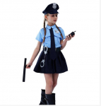 T&uuml;drukute politseiniku kost&uuml;&uuml;m Armas politseiniku m&auml;nguaeg Cosplay &uuml;likond Laste Halloweeni Cosplay riietus KTB S sinine