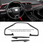 Honda Civicu 10. 2016 2017 2018 jaoks 3tk s&uuml;sinikkiust stiilis auto rooliraami katte katte kleebised