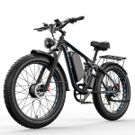 Elektriline m&auml;giratas EBYCOO EB7 Pro 26 Paksude Rehvidega T&auml;iskasvanute E-jalgratas 1000Wx2 Mootor Tippkiirus 50 km/h T&auml;ielik Vedrustus 52V 23AH Must