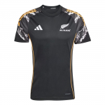 Adidas X Marvel Ragbi FW25 All Blacks Performance Slim Fit Triibuline L&uuml;hikeste Varrukatega T-s&auml;rk Meeste Topid JV9966 M