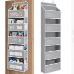 Over The Door Organizer Storage-5-Tier Hanging Organizer with 10 Large Pockets, Anti-Tilt Design, 44 lb Capacity for Bedroom, Bathroom hall v&auml;rv