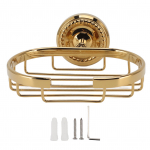 Seinale paigaldatav metallist seebialus antiikne vannitoa seebikorv alus kuldne keeris kuld