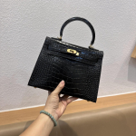 Krokodillimustriga Kelly kott, Naiste uus moodne ja mitmek&uuml;lgne teise p&otilde;lvkonna mini nahast &otilde;la- v&otilde;i crossbody kott