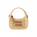 Miu Miu Wander seeria Eemaldatav logoga &otilde;larihm T&otilde;mblukuga Sulgemine Nahast poolkuu kott Naiste &otilde;lakott Naturaalne konjak 5BC125_2DO1_F0A5T_V_OOO Basic Set (Bag+Dust Bag)