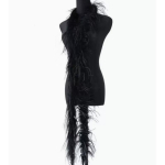 Isetehtud valge JAANILINNUSULELINE boa 1 6 10 15 35 kihti Jaaniinulisuuleline boa &auml;&auml;ris Tantsukleit Pulmad K&auml;sit&ouml;&ouml; Halloween Kohandatud Tarvikud laos 2Meter 1PLY black