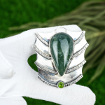 Kink naistele Ripats 925 Sterling H&otilde;be Looduslik P&auml;ikesemoss Agate Kivistus