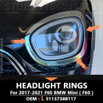 2017-2025 F60 BMW Mini Cooper Countrymanile Kroomitud Esitulede Liistud Katte R&otilde;ngad Kroomitud Liist 51137388117 51137388118