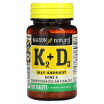 Mason Natural, vitamiin K2 pluss vitamiin D3, 100mg, 100 tabletti