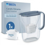 Carafe filtrante BRITA - Style Essential Bleu min&eacute;ral - Capacit&eacute; 2,4L dont 1,4L d'eau filtr&eacute;e - 1 filtre Maxtra Pro Pure performance sinine