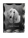 Afghan Hound, Tazi - crystal with a picture of a dog, glass statuette with a picture, unique frame with a picture from Art-Dog brand puhas