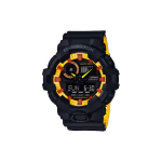CASIO Meeste vedelkristall/analoog kahekordse n&auml;iduga seeria Must k&auml;ekell GA-700BY-1A-person Black/Yellow Dial