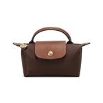 Longchamp Le Pliage Originaalsari L&uuml;hikeste k&auml;epidemetega Kangast nahast pelmeenikott Kosmeetikakott Kandekott Naiste kotid Pruun 34175089P81 Basic Set (Bag)
