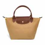 Longchamp Le Pliage Originaalsari Reljeefne logo Nailonl&otilde;uend ja nahk Pelmeenikujuline kandekott V&auml;ikesed naiste kandekotid Helepruun 1621089P86 Basic Set (Bag)