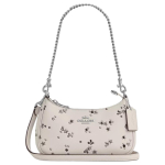 Coach Teri 20 T&auml;hetr&uuml;kiga Crossbody kott Naiste k&auml;ekotid H&otilde;bedane &Scaron;okolaad Mitmev&auml;rviline CCE46-SVCAH Basic Set (Bag+Dust Bag) white