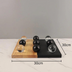 Minimalistlik Trips-traps-trull M&auml;ng Puidust Malelaud Geomeetriline Kunstiteos Kaunistused Lauakaunistus Kristall Malenuppe Vabaaja Malem&auml;ngud