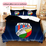 FC Viktoria Plzeň Muster Voodipesu Tekikott Komplekt Kodu Kaunistus Kingitus (1 * tekikott + 2 * padjap&uuml;&uuml;ri ilma s&uuml;damikuta) 135x200cm
