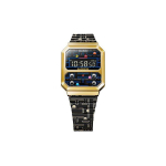 Casio noortesarja metallist ruudukujuline Pac-Man koost&ouml;&ouml; LCD-ekraan Spordiks veekindel kvartsmehhanism roostevabast terasest rihm A100WEPC-1BPR-PERSON Casio Pac-Man Matching Watch Box