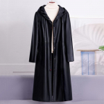 Elegantne pikk kunstnahast trenchcoat naistele &Uuml;ler&otilde;ivad Kapiga kunstlamba nahast jakid Naiste pealisr&otilde;ivad 2XL must