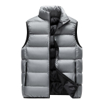 Moep&auml;rased jakid Talvine soe vest Puhvjakid Meeste varrukateta vestjakid Slim Fit Meeste puuvillane udusulejakk Vabaaja vest XXXXL hall