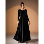 Elegantne &Otilde;htukleit Elegantne Naiste Sametine Maksipikk Kleit Pikkade Varrukatega S&uuml;giseseks Pulmak&uuml;laliseks Kokteilipidudeks Formaalseteks &Uuml;ritusteks 2XL must