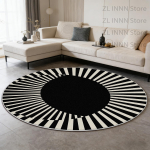Kaasaegne minimalism &Uuml;mmargune elutoa vaip Geomeetriline kaunistus Kodu triibuline laudtoolimatt Magamistuba libisemiskindel pestav pl&uuml;&uuml;svaip 80x80cm gray