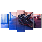 5-osaline l&otilde;uas seinakunst Kawasaki ZX10R mootorratas moodulaarne pilt kodu kaunistamiseks elutoa kaunistus maalid plakatid 40X60 40X80 40X100cm black