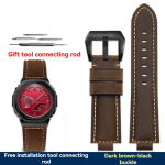 Muudetud veisenahast k&auml;ekella rihm Casio G-SHOCK GM-2100 GA2100 GA-2100 GM110 GA-110/120 GD-110 jaoks Randmerihm Kellarihm 24x16mm 24mm-16mm gray