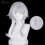 HSR Cipher Cosplay Parukas Pikk Hall Valgete Triipudega Parukad Kuumakindel S&uuml;nteetiline Juuksed Parukad+ Parukakate One Size white