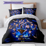 Inter Milan Muster Voodipesu Tekikomplekt Tekikate Padjap&uuml;&uuml;r Kodu Kaunistus S&uuml;nnip&auml;evakingitus (1 * tekikott + 2 * padjap&uuml;&uuml;ri, ilma s&uuml;damikuta) 135x200cm