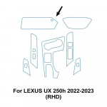 Eelnevalt l&otilde;igatud l&auml;bipaistev TPU kile LEXUS UX 250h 300 2025 2025 2025 2025 Sisek&auml;igukangi paneeli, GPS-keskkonsooli PPF-kaitseks
